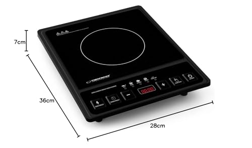 Cuisinière induction noire Esperanza EKH011 pour économiser de la place