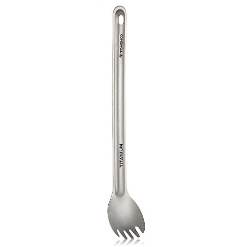 DECDEAL Tomsho titanium long handle spork ao ar livre portátil matte acabamento jantar spork cutlery