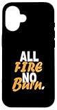 Fácil instalación Naranja All Fire No Burn Naranja Gráfico Carcasa para iPhone 16