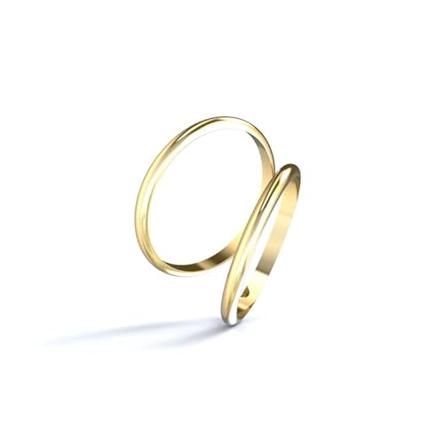 Par de anillos de oro amarillo de 18k Cristina Wish, par de alianzas de oro amarillo para hombre y mujer, ajustables, par de anillos de pareja con grabado incluido Cover