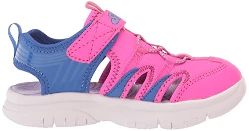 Skechers Kids Girls Flex Splash-Epic Breeze Sandal Sneaker, Hot Pink/Blue, 3 Little Kid