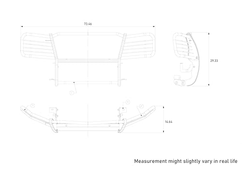 Image of BLACK HORSE 17GT25MA Black Grille Guard Compatible with 2003-2006 Chevrolet Silverado 1500 /2007-2007 Chevrolet Silverado 1500 HD Classic
