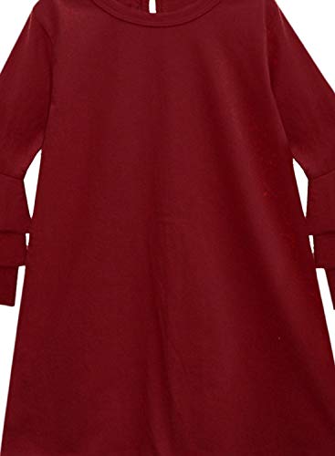Image of A.T.U.N. (ALL THINGS UBER NICE) Girls Cotton A-Line Knee Length Long Sleeve Casual Dress