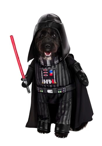 Star Wars Darth Vader Pet Costume | Dog Bodysuit with Cape Helmet for Halloween Party and Role Play Fun M