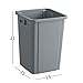 Mix.Home 19 Gallon Gray Square Trash can Restaurant Trash can Commercial Trash can Tall Plastic Trash can Industrial Trash can Square Trash cans for Kitchen Janitorial Trash can