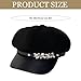 Besforta Women Newsboy Cap French Fashion Bling Rhinestone PU Leather Cabbie Beret Cap Painter Hats Black
