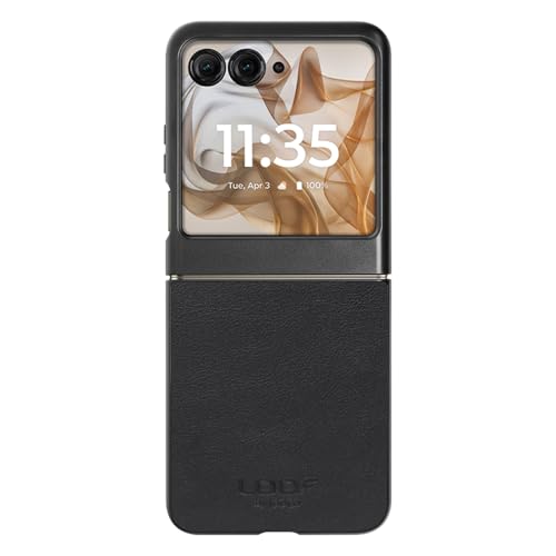 LOOF BASIC-SHELL �{�v ���U�[ �X�}�z�P�[�X for motorola razr 50 / 50s / 50d �p �P�[�X �J�o�[ �w�ʃP�[�X �V�F�� ���^ �V���v�� �x�[�V�b�N Leather [�u���b�N]