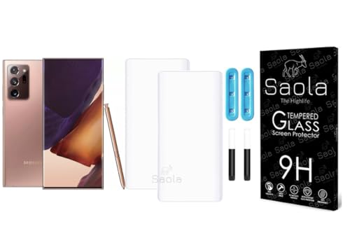 Image of Saola Curved UV Tempered Glass For Samsung Galaxy Note 20 Ultra 5G. Comes With UV Light & Glue For Finest Pasting. Edge To Edge Protection With Case Friendly Fit. (Pack Of 2)