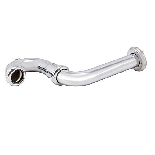 Eastman 1-1/4 Inch 17-Gauge Steel P-Trap With Flange And Cleanout, Brass Plumbing Fitting, Chrome Finish, 35020 #TOP1