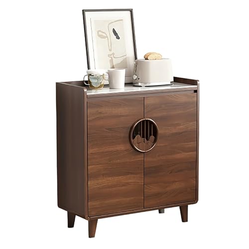 PQXQZ Mueble de Almacenaje Rústico con 2 Puertas Aparador de Madera con Estantes Ajustables Mesa Consola para Sala Cocina Comedor y Entrada