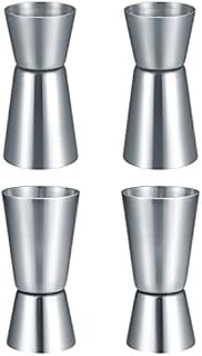4 Pcs Spirit Measures 25ml 50ml, Stainless Steel Shot Measure, Drink Measures for Spirits Measure, Bar Dual Jigger Drinks Spirit Measure Cup for Bar Party Alcohol Wine Cocktail Drink Shaker Pourers