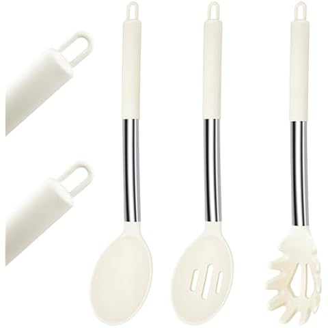 FODCOKI Heat Resistant Silicone Cooking Spoons Set Cover