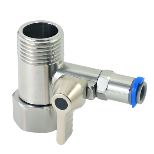 AimatRun 1/2"x1/2"x1/4" Tee Stop Valve, Stainless Steel RO Water Branch Tee by AimatRun - Used condition - US$9.99