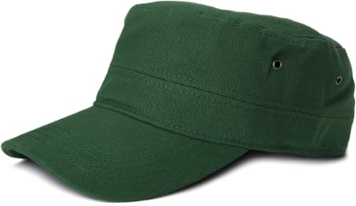 styleBREAKER Unisex Military Cap aus Baumwoll-Canvas | Army Cap mit gebogenem Schirm | verstellbare Schirmmütze für Damen und Herren, Farbe:Dunkelgrün