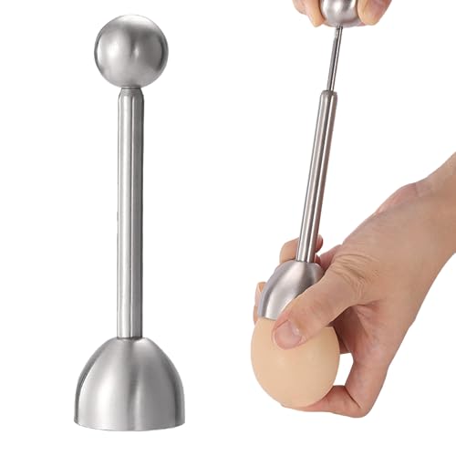Sharelove Egg Topper for Boiled Eggs, Stainless Steel Egg Peeler for Hard Boiled Eggs, Beautifully Egg Cracker Tool for Egg Shell Remover Opener Soft Hard, Portable Kitchen Gadgets(13.8 x 3.8cm)