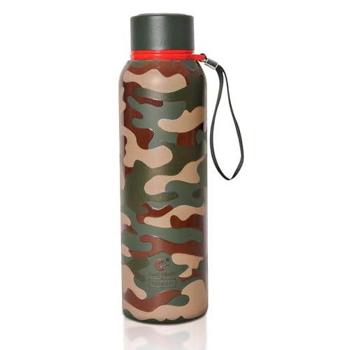 Image of CLAY CRAFT VACBOTT Everest Military Edition Double Wall|18 Hours Hot and 24 Hours|Cold Water Bottle Vacuum Insulated Flask Bottle 700ml, 1 Year Limited Warranty|Leak Proof|BIS Certified|Made in India