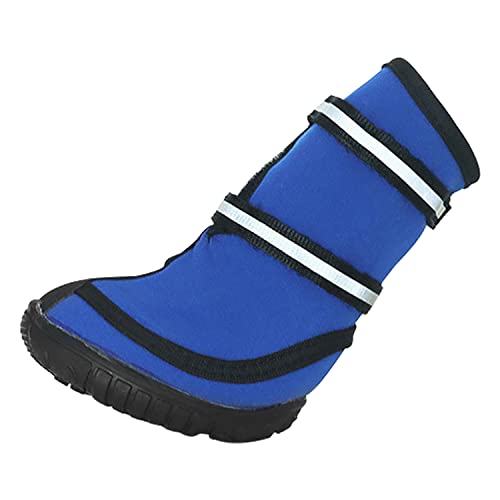 Urbest Dog Boots For Medium Large Dogs, Waterproof Winter Dog Shoes With Nonslip Rubber Soles & Reflective Straps, Outdoor Sports Pet Booties Protectors For Walking, Hiking, Running, 4Pcs (Blue, L) #TOP5