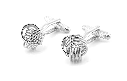Jonwo Twist Knot Cufflinks In Gift Case Cuff Links For Men Lady Daily Shirt Buttons Business Wedding Gift Party Tuxedo Shirt Accessory (Silver Knot Cufflinks) #TOP4