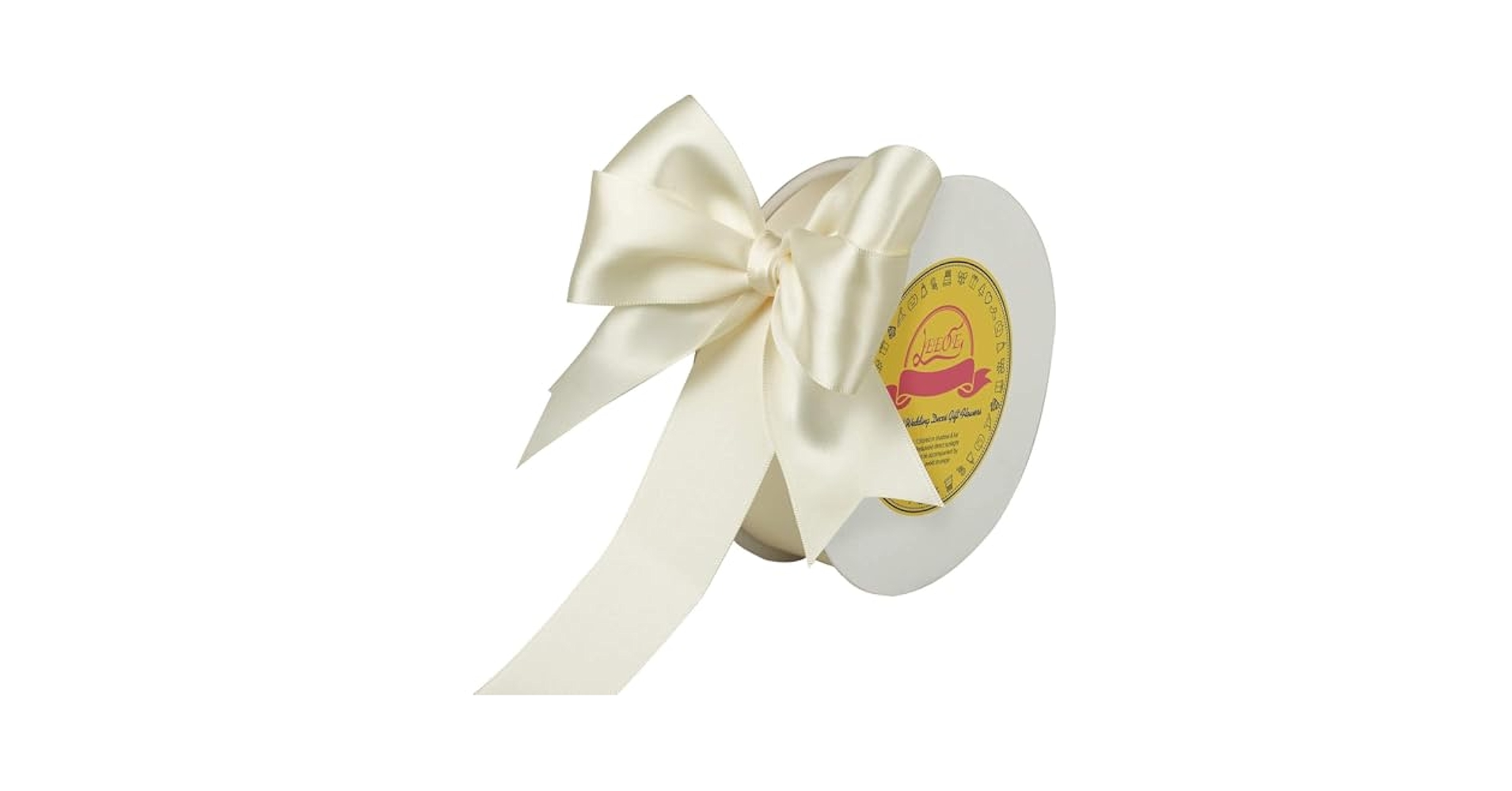 Amazon.com: LEEQE Double Face Ivory Satin Ribbon 1-1/2 inch