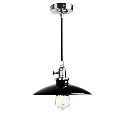Suspension industrielle noire Ø 25.5 cm pour ampoule E27 - 5