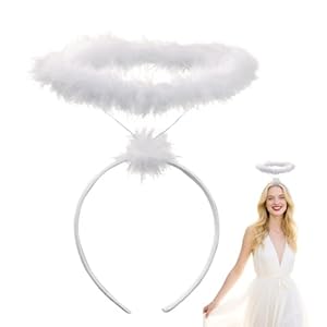 PPGGOPP Angel Stirnband, Haarreif, Halloween, Haarreif, Heiligenschein, Weiß, Engelsrufer, Halo, Engel, Haarband, Damen, Stirnband, Angel Halloween, Karneval, Cosplay, Party