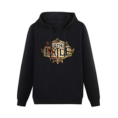 Prof·Slow Path of Exile Game Logo Hoody Unisex Ptinted Hoodies Long Sleeve Men's Hooded with Pocket Black XL