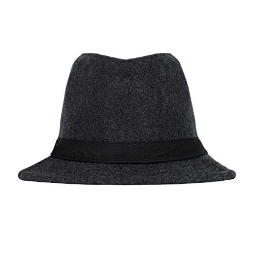 Image of Felt Trilby Fedora Hat Short Brim Panama Jazz Hat 20s Bowler Gatsby Cap for Men Women