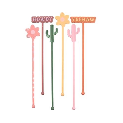 NPW Drinking Buddies Rootin' Tootin' Drink Stirrers Set of 6, Cowboy Bachelorette Drink Stirrer Swizzle Sticks, Cocktail Mixing Drink Stirrer | Bachelorette Party Favors, Bach Party Supplies., Large