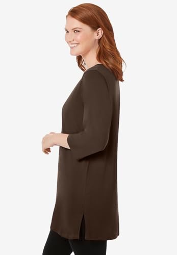 Woman Within Plus Size Perfect Three-Quarter-Sleeve Scoopneck Tunic3