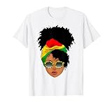 Afro Woman Headscarf Nubian Melanin Popping Black History T-Shirt