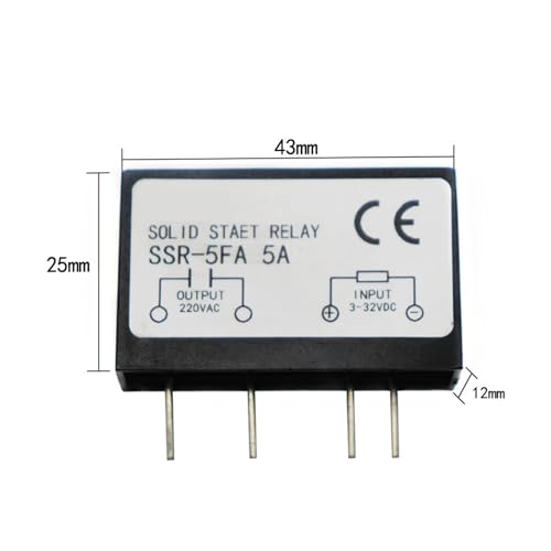Relais statique SSR-5FA PCB sans bruit mécanique DC-AC 5A avec broches