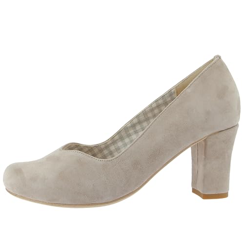 Hirschkogel Damen Trachten Pumps, Stein, 39 EU