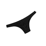 MuscleMate Men's Bikini Underwear, Men's Thong Underwear, No Visible Lines, Men's Thong G-String Undie (M, Black)