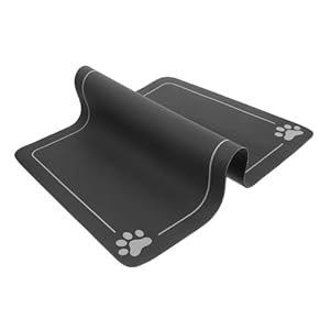 Pet Feeding Mat Rabbit Food Dog Food Waterproof Mat for Dog Bowls Quick Dry Dog Water Dispenser Mat Pet Cat Food Mat Silicone Mat for Dog Bowls Floor Protector Mat Mud Black