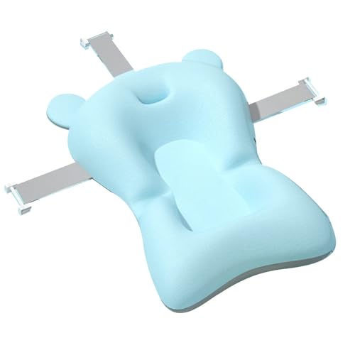 Image of Baby Bath Suspension Prevent Slip Pad, Soft Quick Dry Lightweight Cushion, Newborn Bathtub Mat, Infant Supporter Nonslip Floating Tub Seat for Assisted Sitting (Blue)