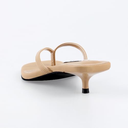 Image of STUNAHOME Kitten Heels Sandals for Women Cute Summer Square Open Toe 1.4 Inches Comfortable Thong Flip Flop Heels