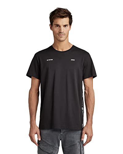 G-Star Raw Logo Tape T-Shirt, Camisetas Para Hombre, Negro Dk Black D22144-336-6484 , S