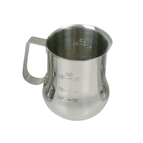FSE SLMP0024 Expresso Milk Pitcher, 24 oz. Capacity, Engraved Measuring Scale, Open Rimmed, Stainless Steel, Mirror-Finish