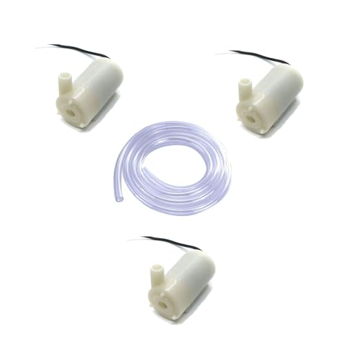 zalati Mini Water Pump 3pcs DC 3V-5V Submersible Pump Micro Motor Pump with 5M PVC Water Hose for Aquarium Garden Watering Plants Flowers
