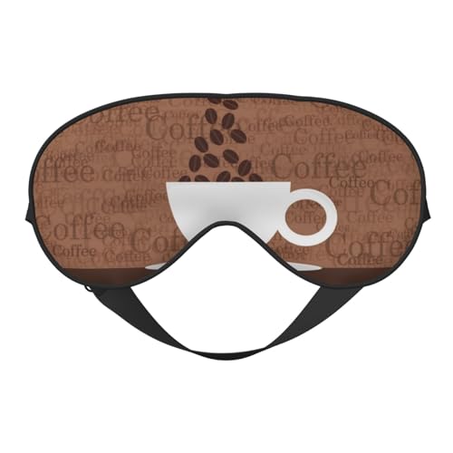 Eye Sleep Mask for Women Men - Coffee Cafe Cup Adjustable Buckle Travel Eye Masks for Sleep Mask Blackout, Soft Sleeping Mask for Women Men, Funny Blindfolds for Party Games