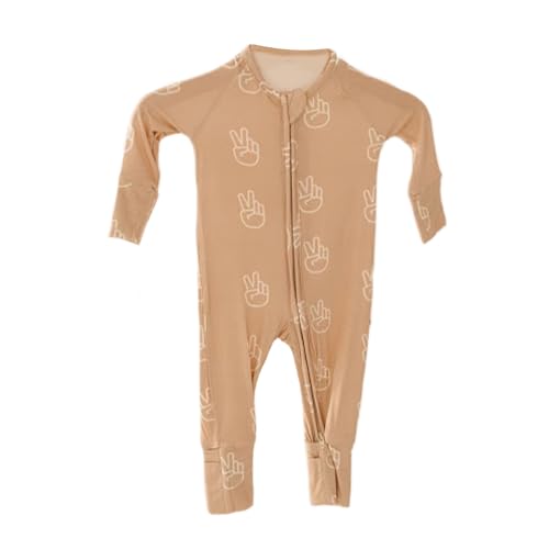 Image of forever french Baby | Zipper Pajamas | Baby Boy & Girl | Mitten & Feet Cuffs | 2 Way Zip