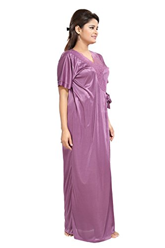 Image of Noty Women's Satin Solid Capri Nightwear Set Pack of 7