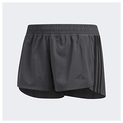 adidas Women's Pacer 3-Stripes Woven Shorts, Grey/Black, Medium