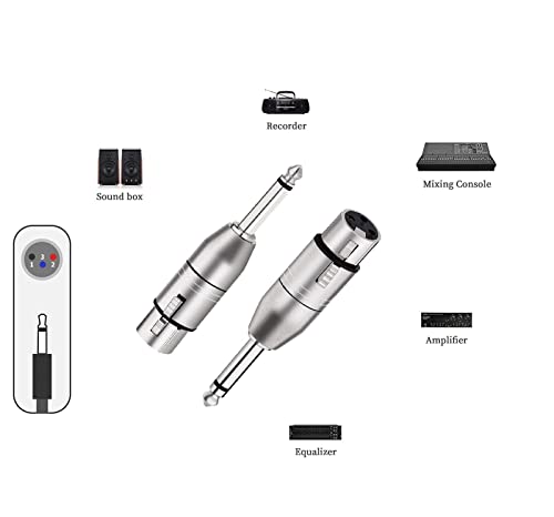 Mr. Gadget's Solutions 6.35mm 1/4 Inch TRS to XLR Adapter Dual Sound Channel Headphone Stereo Audio Jack Adapter for Aux Cable Guitar - Image 3