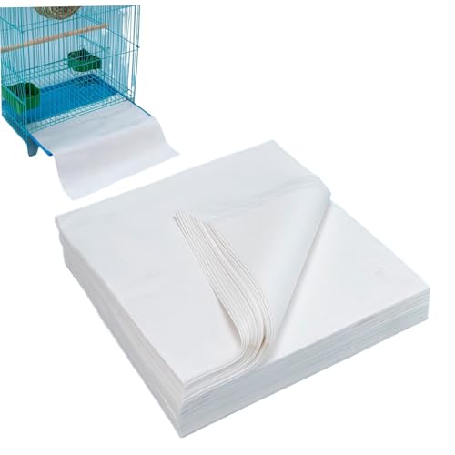 100 peças de forro de gaiola de pássaro, forro de gaiola de tecido não tecido, 15 x 21,8 cm, revesti