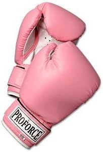 Pro Force Leatherette Boxing Gloves with White Palm Pink 10 oz.