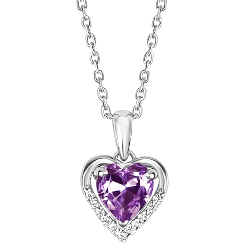 Image of SILVERTOWN 925 Silver Celestial Grace Heart Pendant Necklace | Hallmarked | White Rhodium Plated | Gift For Women and Girls