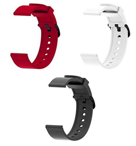 Rapidotzz Band Straps – 3 Pcs (Unisex) | Removable Straps ONLY for Amazfit Huami Bip, Amazfit Bip Lite, Noise, Firebolt, boat | Free Size | 20MM Watch Straps | Easy to Maintain | Skin-Friendly Bands