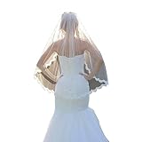 El velo de novia está hecho de tul suave, que es muy cómodo y ligero. Color disponible en marfil y blanco. Puedes seleccionar el mejor para ti.