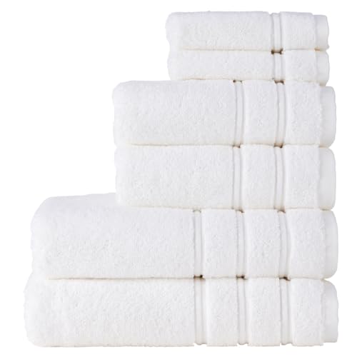 Christy Antalya - Juego de 6 toallas de baño grandes, 100% algodón turco, 600 g/m², juego de toallas de lujo de felpa suave, 2 toallas de baño, 2 toallas de mano, 2 paños para la cara, secado rápido,